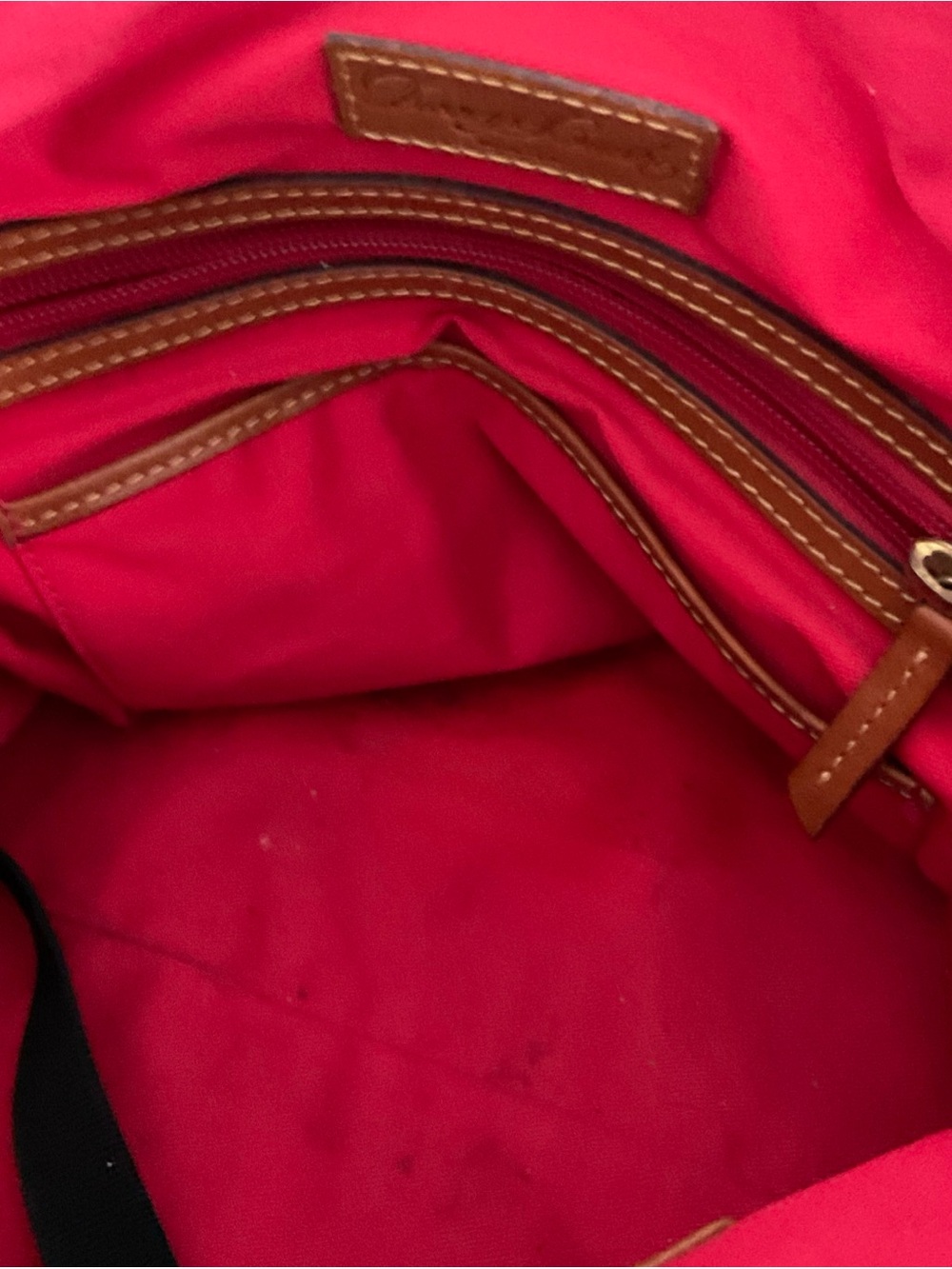 Dooney & Bourke Domed Nubuck Double Handle Satchel In Red-Brown Color - Picture 14 of 16
